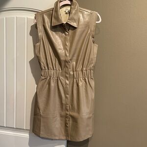 Sleeveless Faux Leather Dress- size Medium